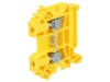 Conector șină POK TS35 0,5-6mm2, 32A, poliamida, 2 terminale, galben