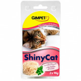 Cumpara ieftin GimCat ShinyCat pui + homar 2 x 70 g