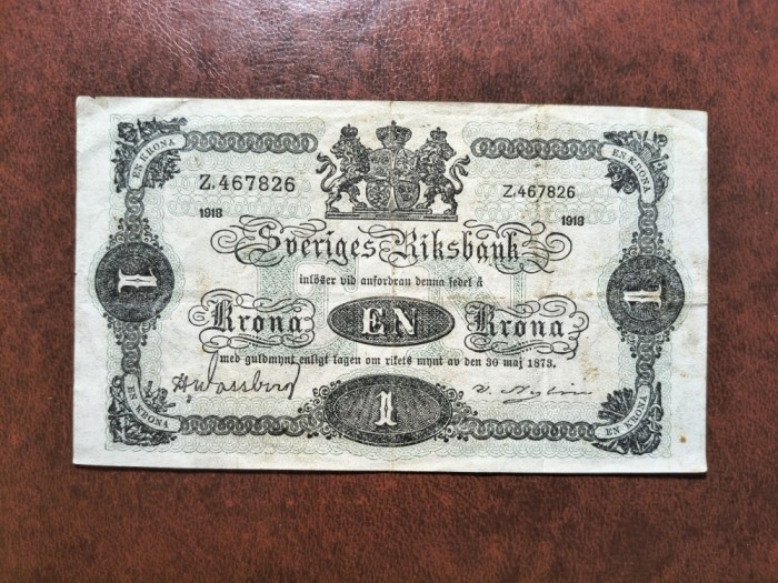 SUEDIA 1 KRONE 1918