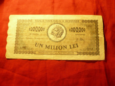 Bancnota 1 milion lei 15 aprilie.1947 , cal.buna foto