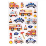 Autocolante Pop-Up Vehicule, Model Mașini-Motociclete, Multicolor, Dimensiune 22 cm, Set 14 Bucăți, Oem