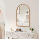 Oglinda de perete Podena 90x60 cm cu rama arcuita, natur