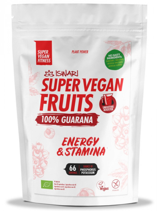 Pulbere Guarana 100% Super Vegan BIO(pre efort) Iswari