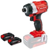 Einhell TE-CI 18 Li PXC + Twinpack CB - Masina de insurubat cu impact 180 Nm + Set 2 acumulatori Li-Ion 18 V 2.5 Ah