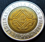 Moneda bimetal comemorativa 500 LIRE - ITALIA, anul 1993 * cod 2526 B, Europa