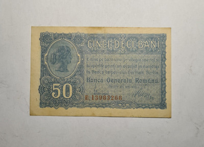 50 bani 1917 BGR AUNC foto