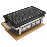 Gratar cu carbuni, grill dreptunghiular, ceramic, Hibachi, 17x34x17.5 cm, Perfect Home GartenVIP DiyLine