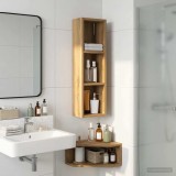 vidaXL Dulap de perete pentru baie Stejar artizanal 20 x 14 x 70 cm 889302