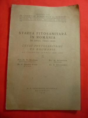 Tr.Savulescu si colab.- Starea Fitosanitara in Romania1934-1935 -bilingv ,Ed1936 foto