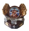 Candela Ceramica Maica Domnului, 21cm, Multicolor, Stil Clasic, Suport Lumanare, Ipsos, Decorativa