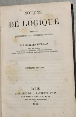 Notions de logique - Charles Jourdain foto