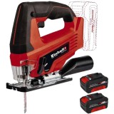 Einhell TC-JS 18 Li PXC + Twinpack - Fierastrau pendular + Set 2 acumulatori Li-Ion 18 V 4 Ah