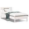 VidaXL Cadru de pat fără saltea, alb, 75x190 cm, lemn masiv de pin