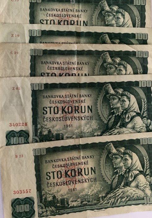 bancnote Cehoslovacia 1961