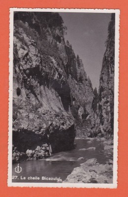 AMS @ - VEDERE LA CHEILE BICAZULUI NECIRCULATA, 1934, printata foto