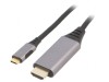 Adaptor USB 3.0 HDMI USB-C 1,8m Negru/Gri, Gembird