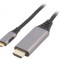 Adaptor USB 3.0 HDMI USB-C 1,8m Negru/Gri