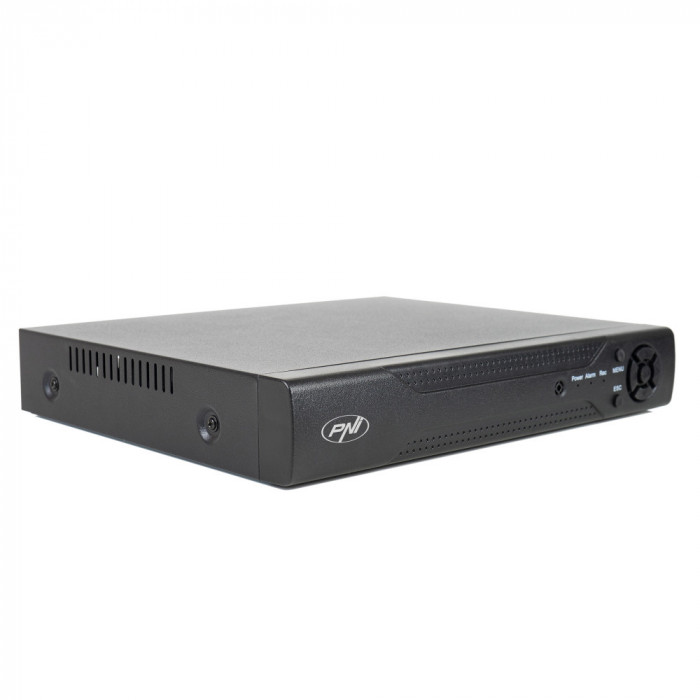 Pachet supraveghere video NVR PNI House IP716, 16 canale IP 4K, H.265, ONVIF si 12 camere PNI IP125 cu IP, 5MP, IP66