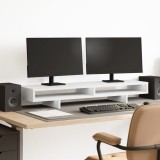 VidaXL Suport monitor, alb, 100x27x15 cm, lemn prelucrat