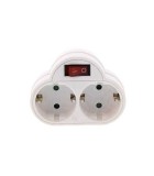 Fisa dubla cu contact protectie si intrerupator 2x SCHUKO Well