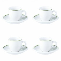 Set Cesti Portelan cu Farfuriute 220ml 8 piese Vabene VB1080018 foto