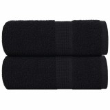 vidaXL Prosoape pentru oaspeți 2 buc Negru 360 g/m&sup2; 100% bumbac