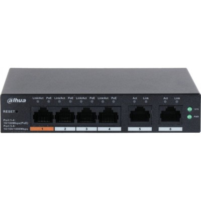 Switch cu 6 porturi Gigabit Cloud management Dahua CS4006-4ET-60 SafetyGuard Surveillance foto
