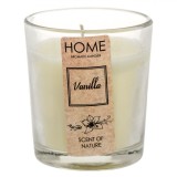 Lum&acirc;nare Parfumată Home, Vanilie, Culoare Ecru, Parafină, Durată Ardere 8 Ore, 5x6.5cm, Oem