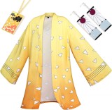 Set de cardigan cu cercei si colier Amycute, poliester/aliaj, galben/alb, marimea L