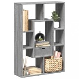 Gossi biblioteca, gri sonoma, 63x20x90 cm, lemn prelucrat
