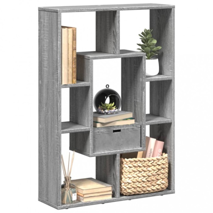 vidaXL Bibliotecă, gri sonoma, 63x20x90 cm, lemn prelucrat 858143