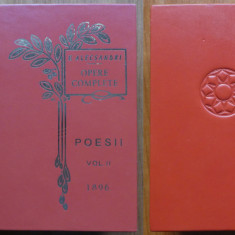 Vasile Alecsandri , Opere complete , Poesii , 1896 , vol. 2 , legat. bibliofila