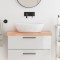 vidaXL Blat de baie, maro deschis, 80x30x(2-6) cm, lemn masiv tratat