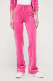 Cumpara ieftin Juicy Couture pantaloni de trening Del Ray culoarea roz, neted