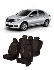 Huse auto dedicate DACIA Logan 2012 - 2019 cu insertii de piele ecologica foto