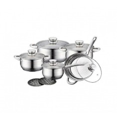 Set oale inox cu capace 12 piese 7 straturi Kitchen PRO-1250 foto