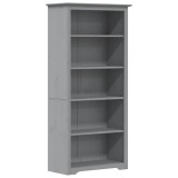 Cumpara ieftin Biblioteca BODO, gri, 82x40x173 cm, lemn masiv pin, 5 rafturi