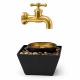 F&acirc;nt&acirc;nă Decorativă de Interior cu Efect Robinet Suspendat, Auriu-Negru