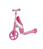 Trotineta si Bicicleta 2 in 1 pentru copii cu 2 roti-Culoare Roz, Oem