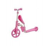 Trotineta si Bicicleta 2 in 1 pentru copii cu 2 roti-Culoare Roz