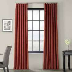 Draperie din catifea cu rejansa din bumbac tip fagure, Madison, 150x250 cm, densitate 700 g/ml, Spice orange, 1 buc