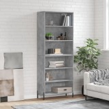 vidaXL Dulap &icirc;nalt, gri beton, 69,5x32,5x180 cm, lemn compozit