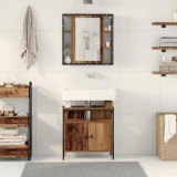 Set de Mobilier pentru Baie 2 Piese Lemn Vechi din Lemn Stratificat