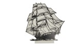 Tablou Lemn Personalizat Corabie, 45x49cm, HDF, Decor Nautic, Cadou Unic, Gravare Laser