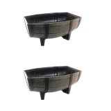 Cumpara ieftin Set 2 ghivece pentru flori model butoi natural 41x29x19 cm