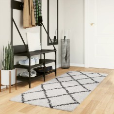 vidaXL Covor pufos &quot;PAMPLONA&quot; fire &icirc;nalte negru/crem modern 80x200 cm