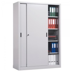Dulap metalic Premium usi culisante 4 rafturi, 1200x450x1900 mm (LxlxH), 50 kg/polita, PLUS