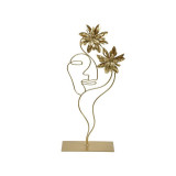 Decoratiune din metal, Model Flori si fata abstracta, 37x16 cm, ATU-083432