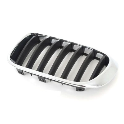Grila radiator, masca fata Bmw X3 (F25), 03.2014-08.2017, parte montare partea stanga, neagra, cu rama cromata, foto