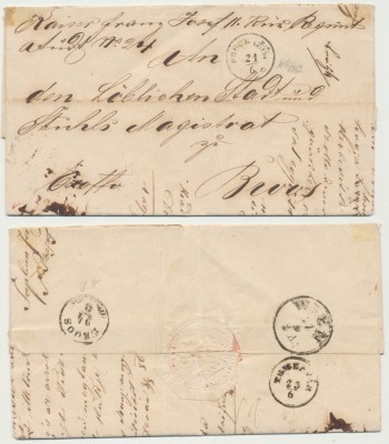 Transilvania 1862 plic ex offo din Austria la Orastie via Timisoara foto